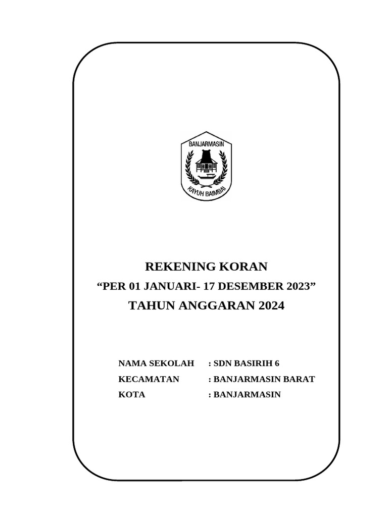 Cover Rekening Koran 2023 | PDF