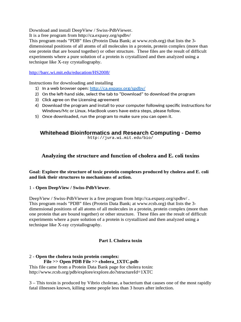 Install DeepView for Protein Analysis | PDF | Proteins | Protein Data Bank