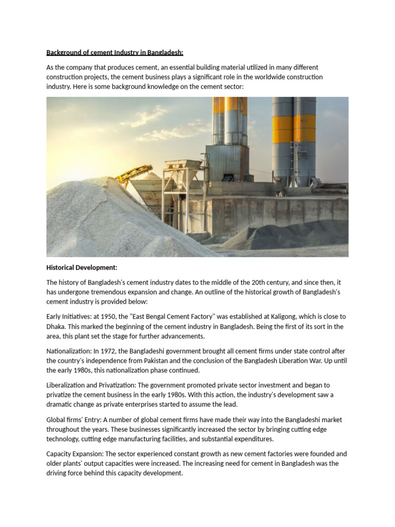 Cement Industry | PDF | Concrete | Cement