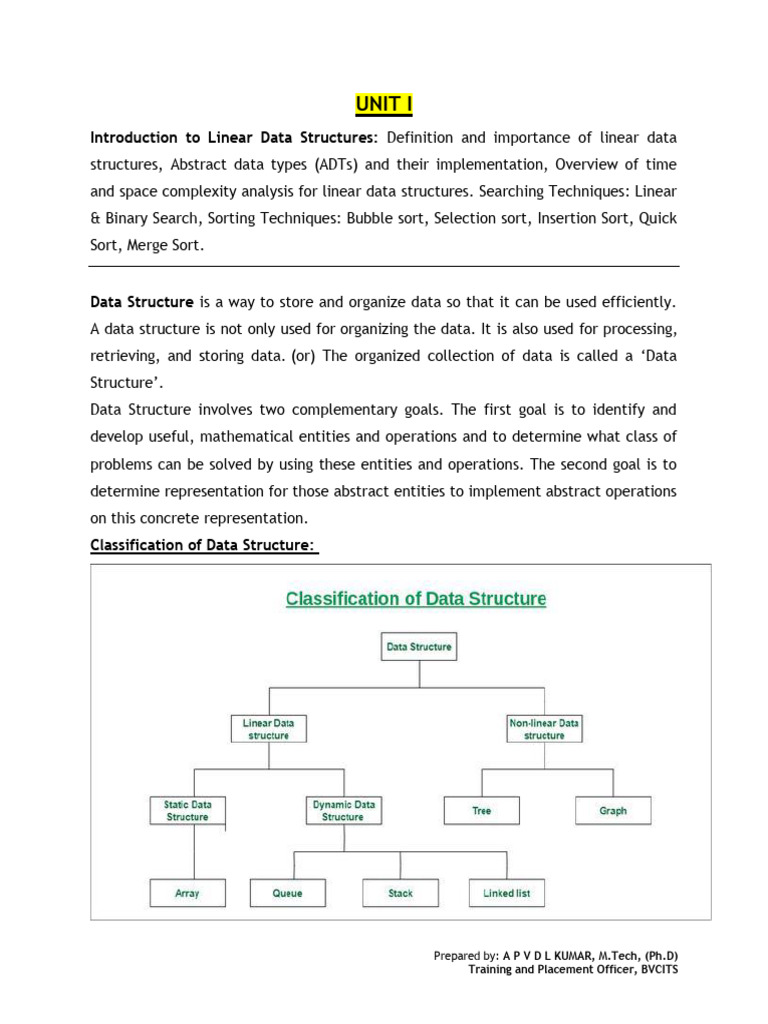 DS Notes Unit 1 - Part 1 | PDF | Data Structure | Time Complexity