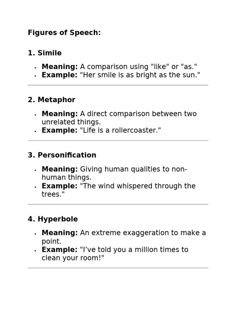 Essential Figures of Speech Explained | PDF