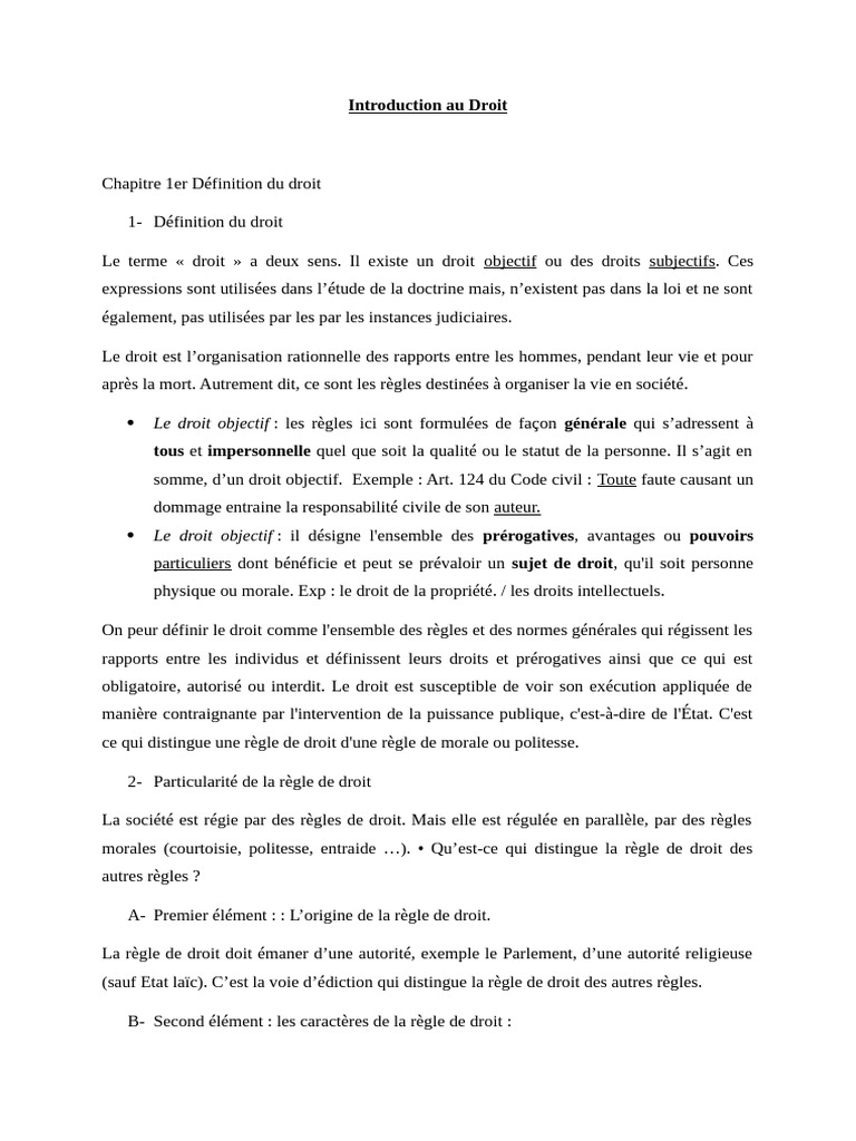 Introduction au Droit et ses Fondements | PDF | Loi | Justice