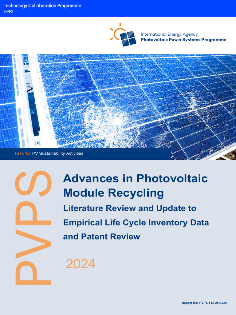 Iea Pvps t12!28!2024 Report PV Recycling Lci Epri | PDF | Photovoltaics ...