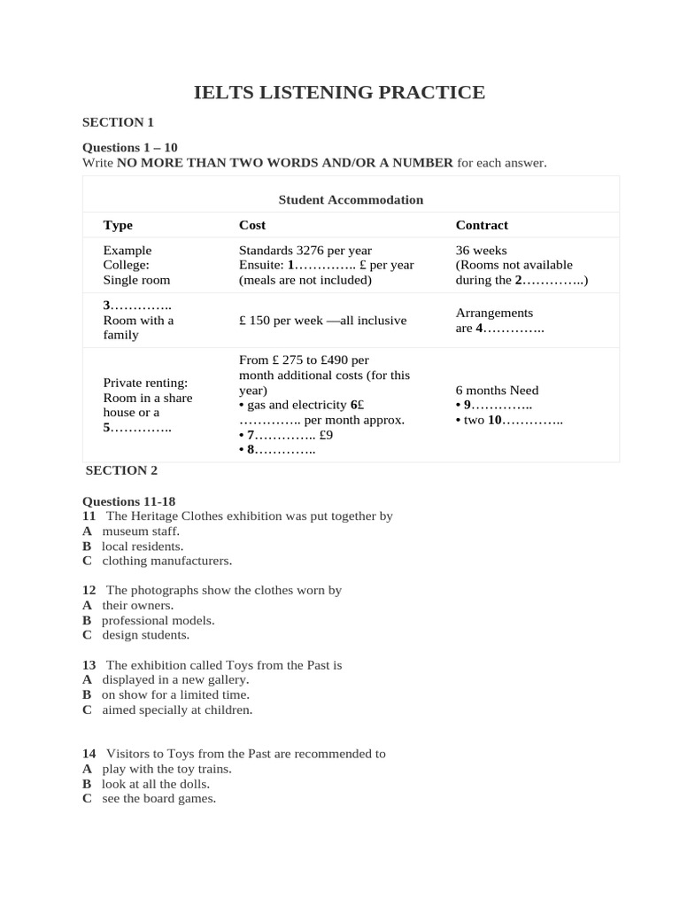 IELTS Listening Prep Guide | PDF