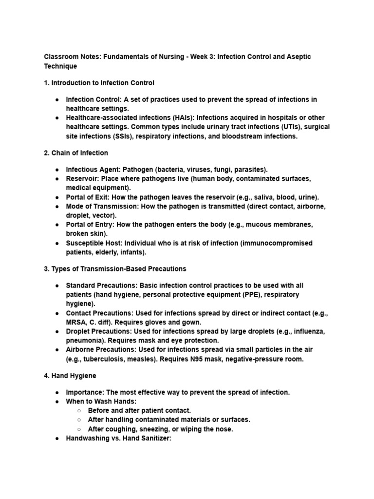 Infection Control in Nursing Practices | PDF | Infection | Hospital ...
