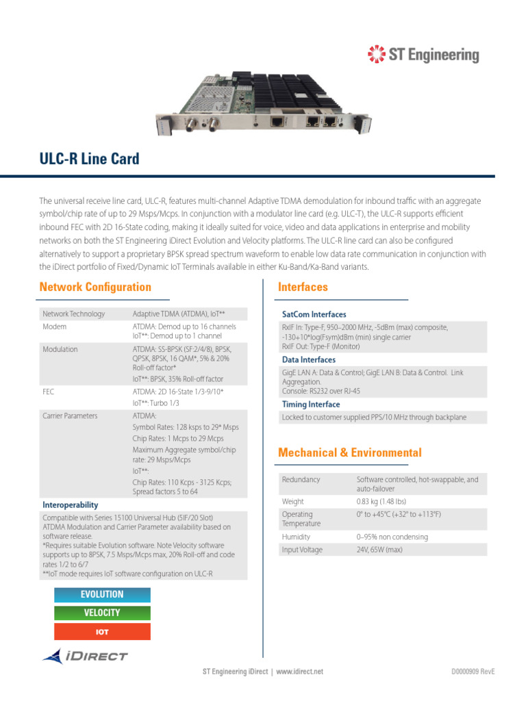 ULC-R Line Card for SatCom Networks | PDF | Modulation ...