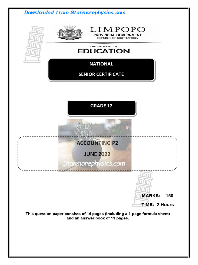Grade 12 Accounting P2 Exam June 2022 | PDF | Dividend | Equity (Finance)