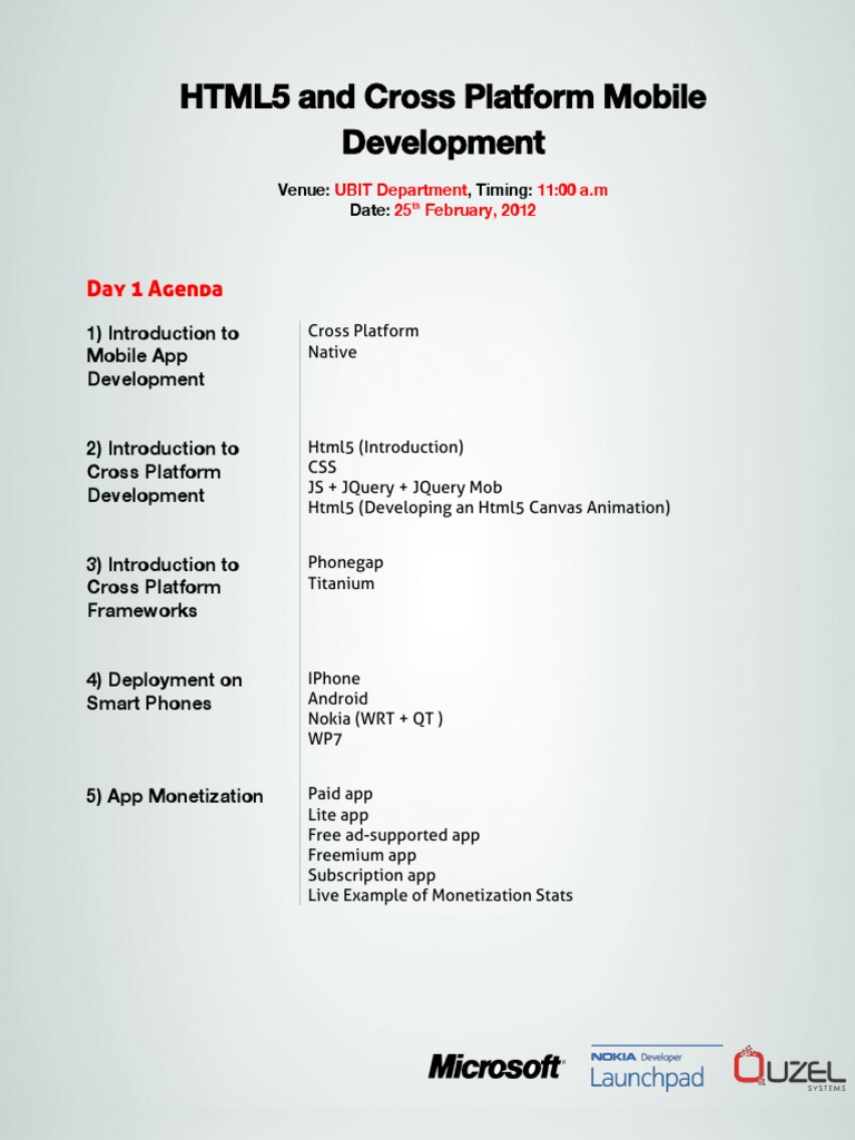 HTML5 Mobile Development Workshop | PDF
