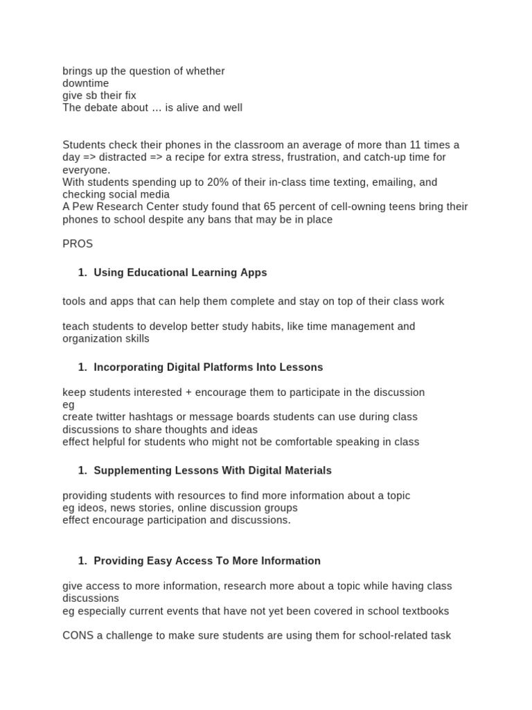 Impact of Cell Phones in Classrooms | PDF | Social Media | Popular ...