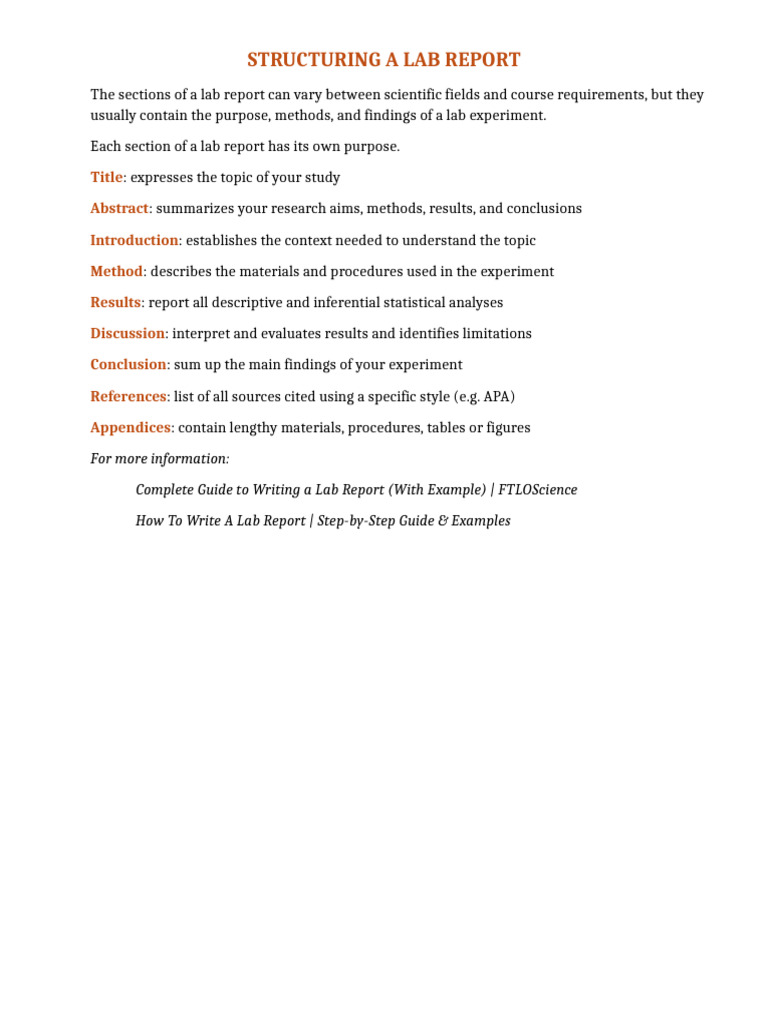 Template Lab Report | PDF