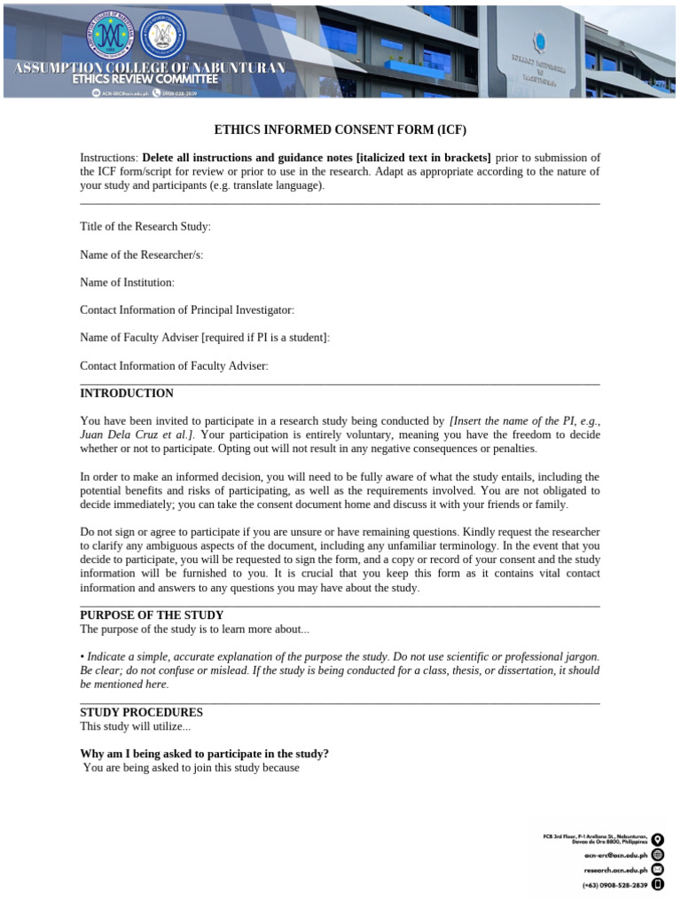 Informed Consent Form for Research Study | PDF | Privacy | Information ...