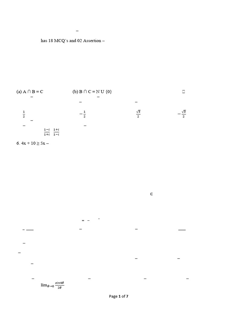 Class XI Mathematics Sample Paper 2024-25 | PDF | Elementary Geometry ...