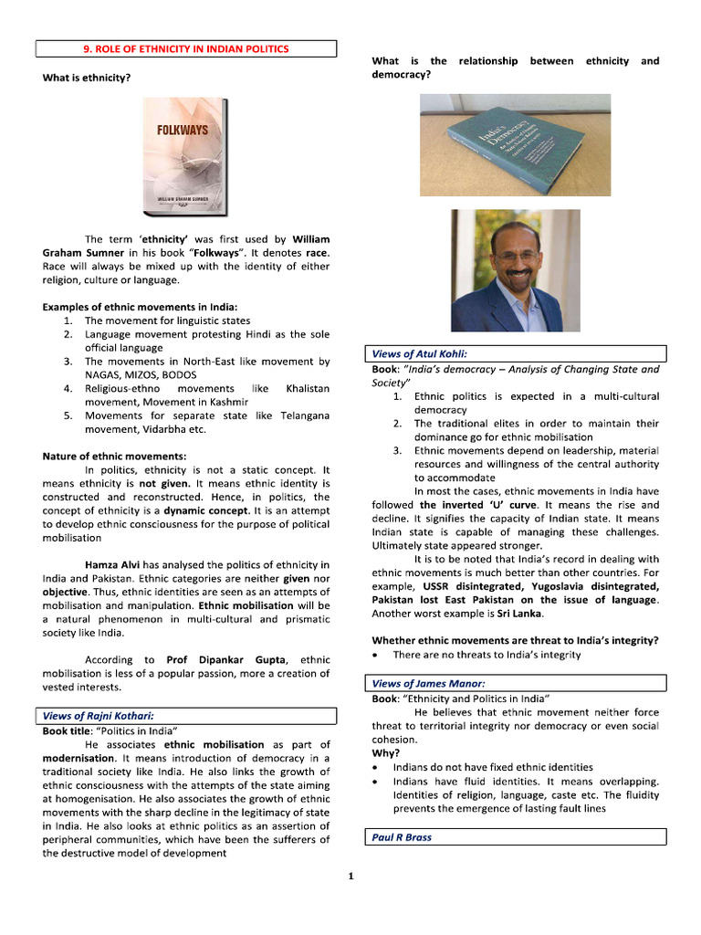 9 Caste, Religion, Ethnicity in Indian Politics - 220120 - 230137 | PDF