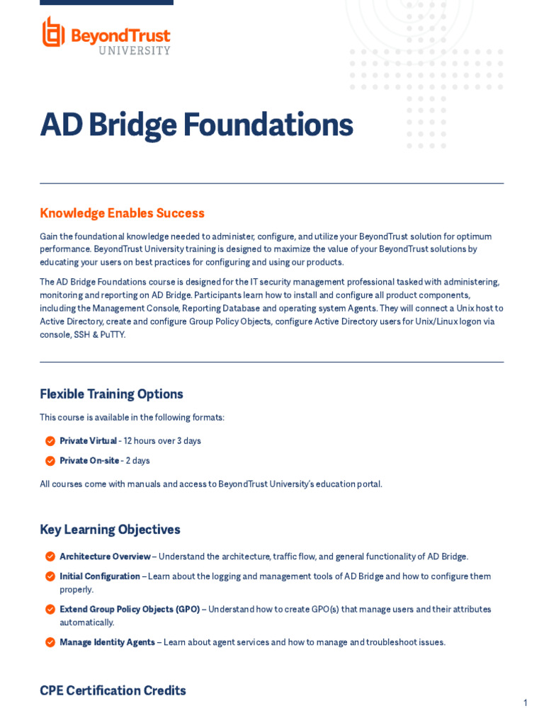 AD Bridge Foundations Training Overview | PDF | Group Policy | Active ...