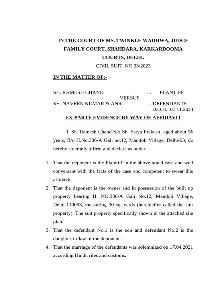 Plaintiff's Evidence in Property Dispute | PDF | Affidavit | Legal ...