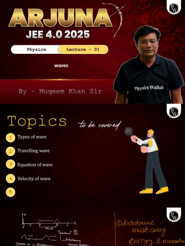 Waves 01 - Class Notes - Arjuna JEE 4.0 2025 | PDF