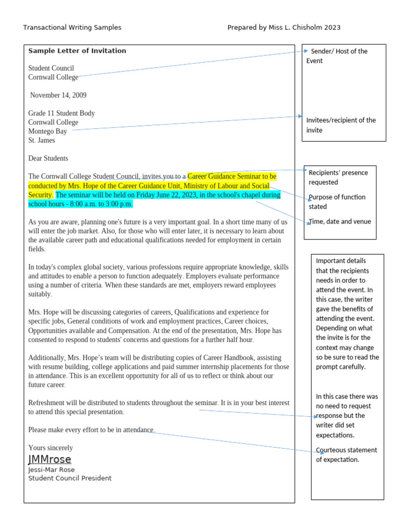 Transactional Writing Examples for Students | PDF | Employment