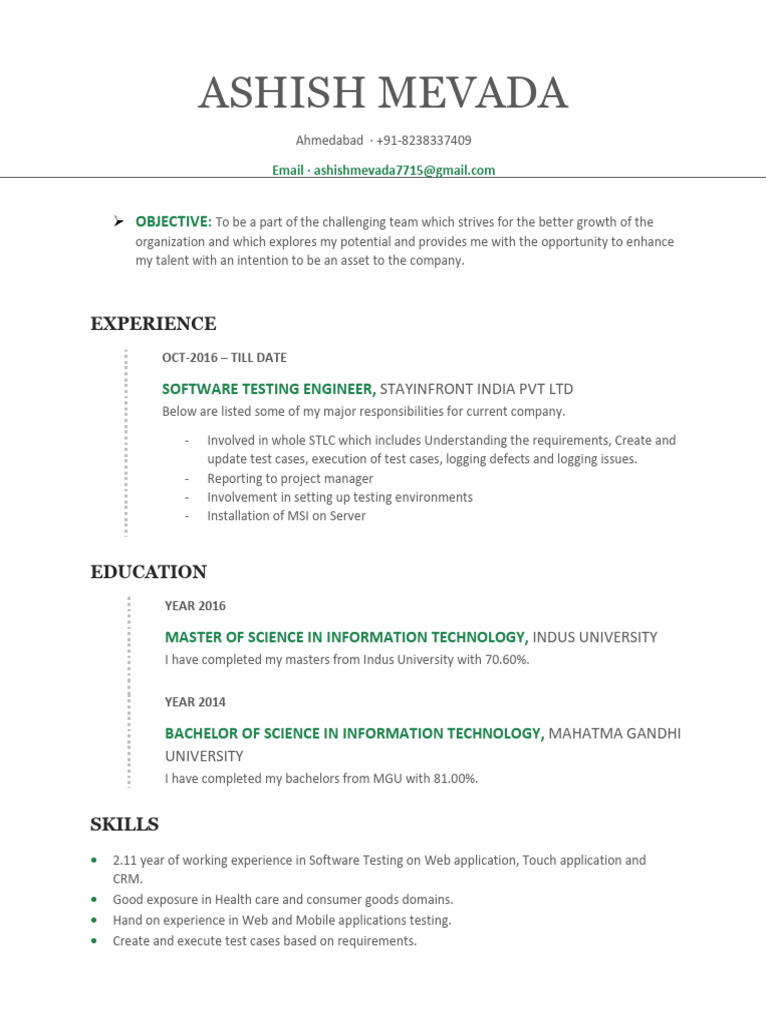Ashish Mevada: Experience | PDF | Computing | Software Engineering