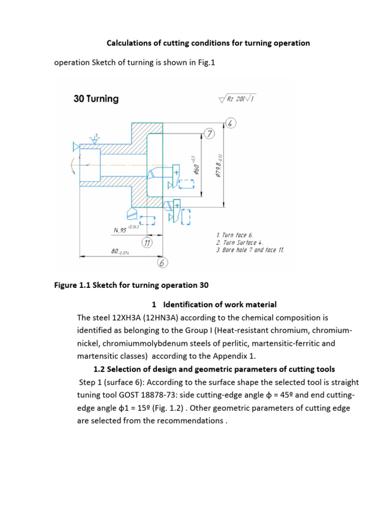 Turning Operation Cutting Conditions Guide | PDF | Secondary Sector Of ...