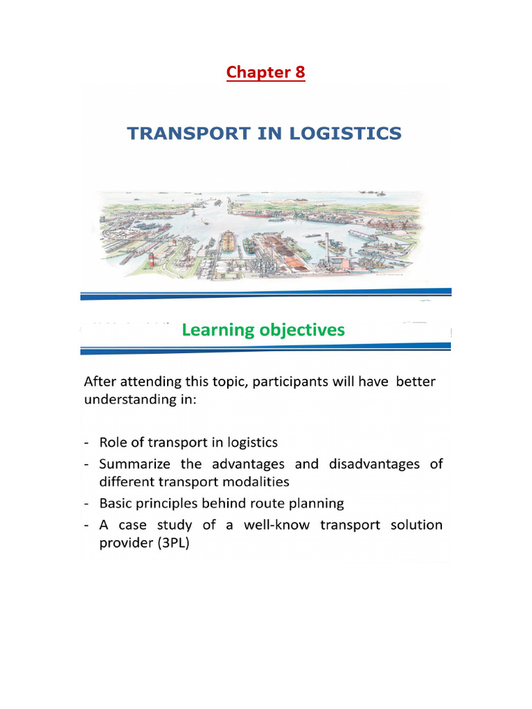 Chapter 8 - Transport in Logistics | PDF