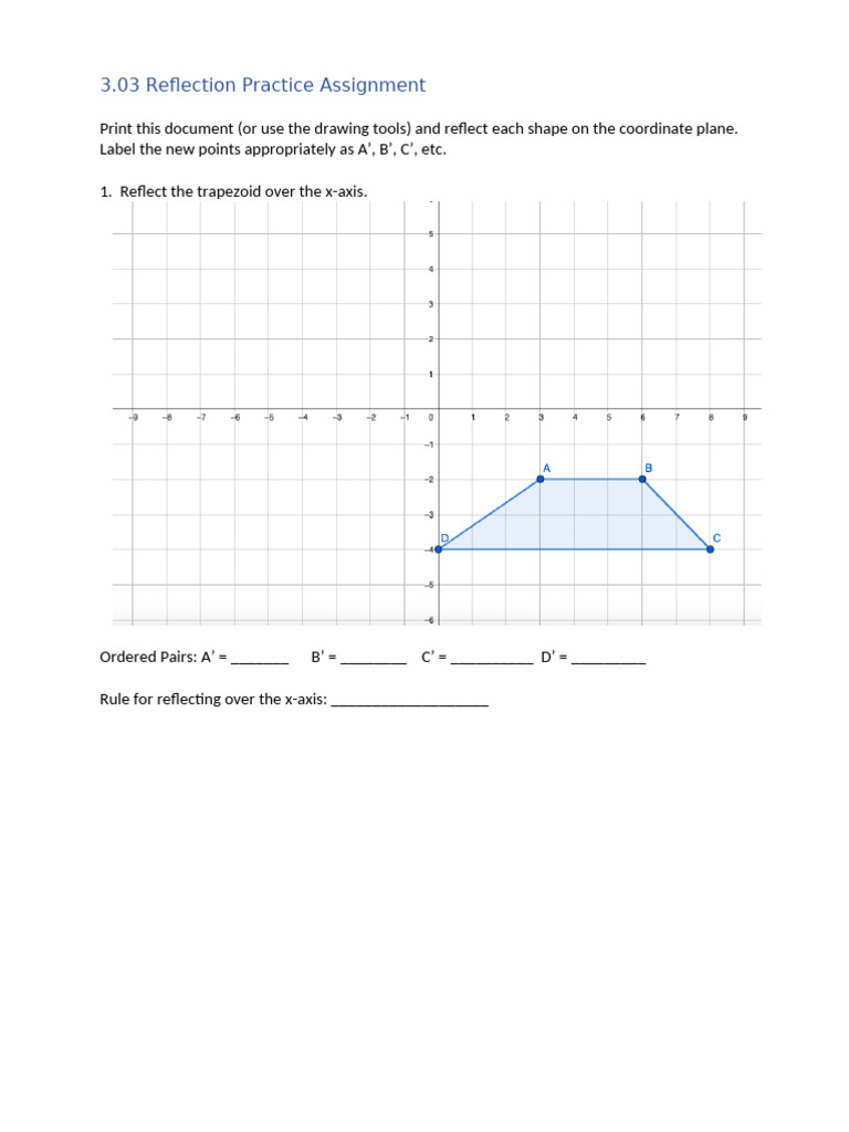 Geometry Reflection Exercise | PDF