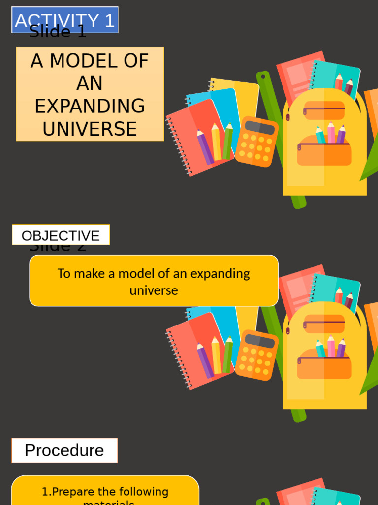 Expanding Universe Model Activity | PDF