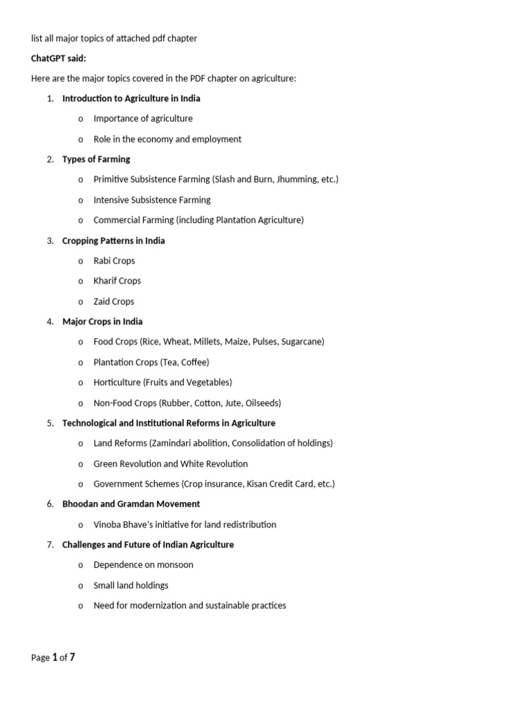 4 Agriculture Short Notes | PDF | Agriculture | Crops