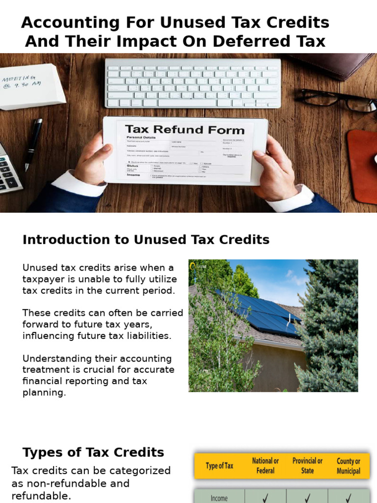 Accounting for Unused Tax Credits and Their Impact on Deferred Tax ...