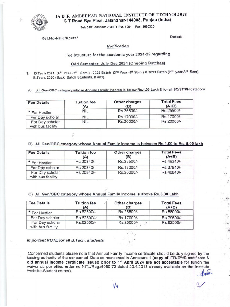 Fee Structure | PDF