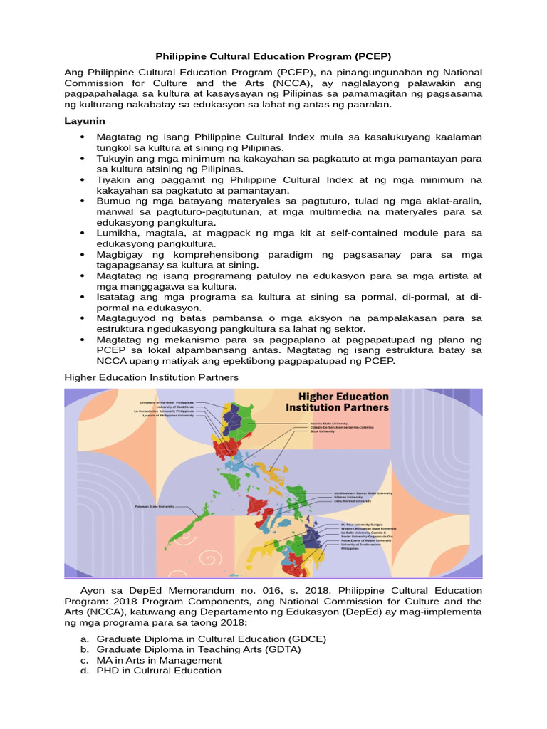Philippine Cultural Education Program | PDF