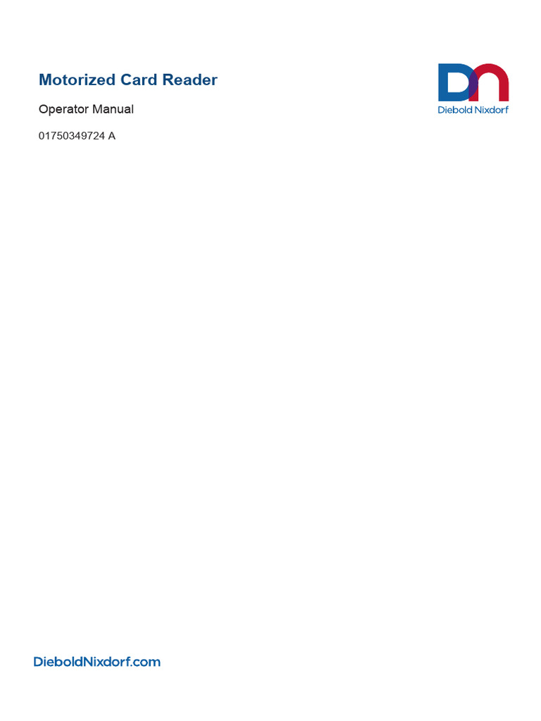 Motorized Card Reader Operator Manual | PDF | Medical Diagnosis ...