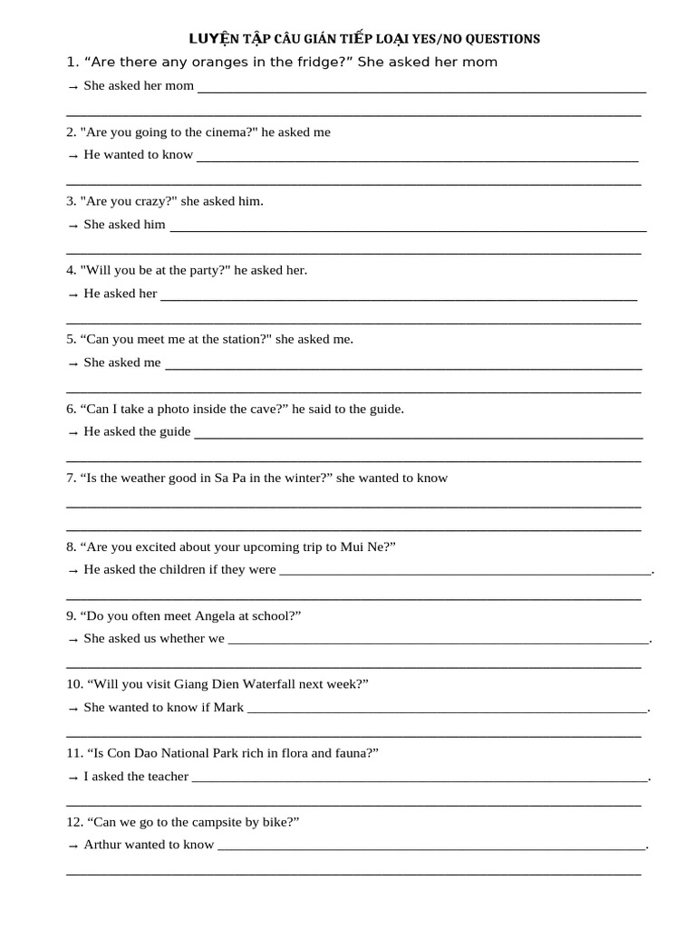 Indirect Questions in Vietnamese | PDF