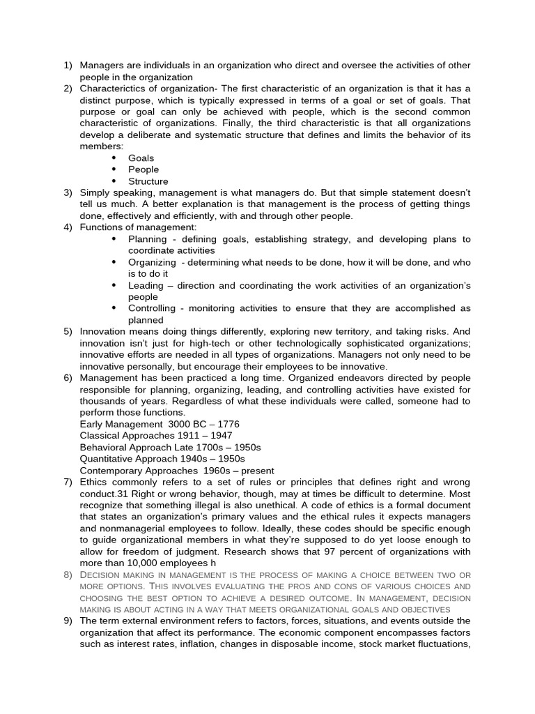 Key Concepts in Management and Organization | PDF | Globalization ...