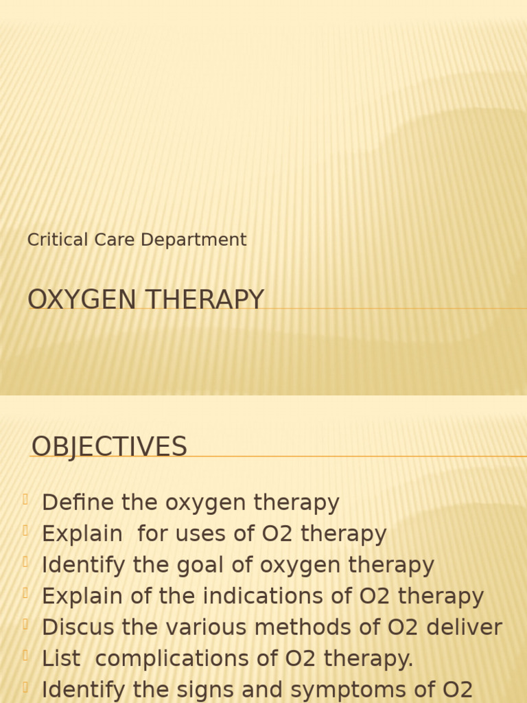 3. OXYGEN THERAPY | PDF | Respiration | Clinical Medicine
