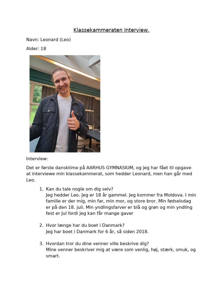 Safia IB1 Danish Interview | PDF
