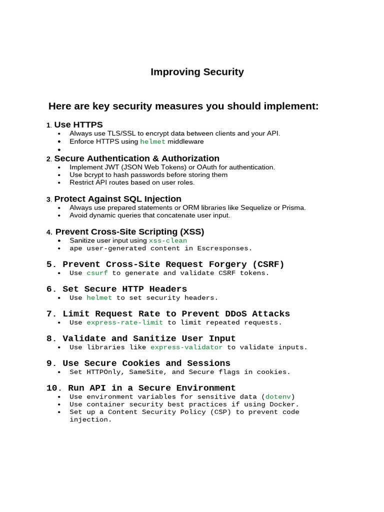 Improving Security | PDF