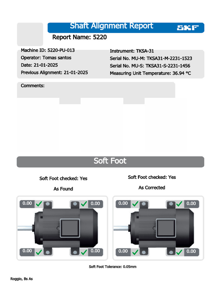 Shaft Alignment Report 5220 | PDF