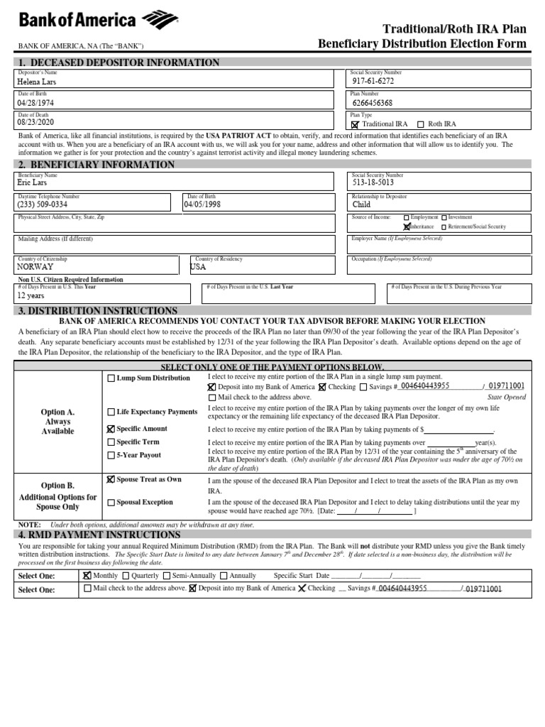 Beneficiary Traditional Plan | PDF | Individual Retirement Account ...