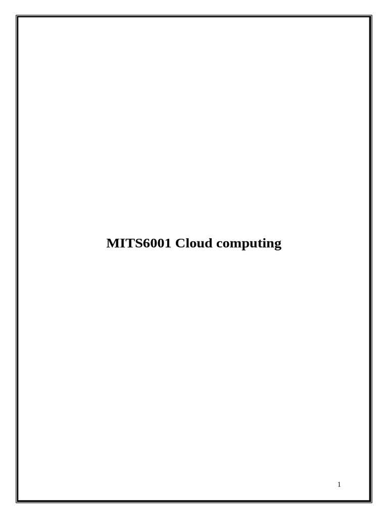 MITS6001 Cloud Computing | PDF | Educational Technology | Communication