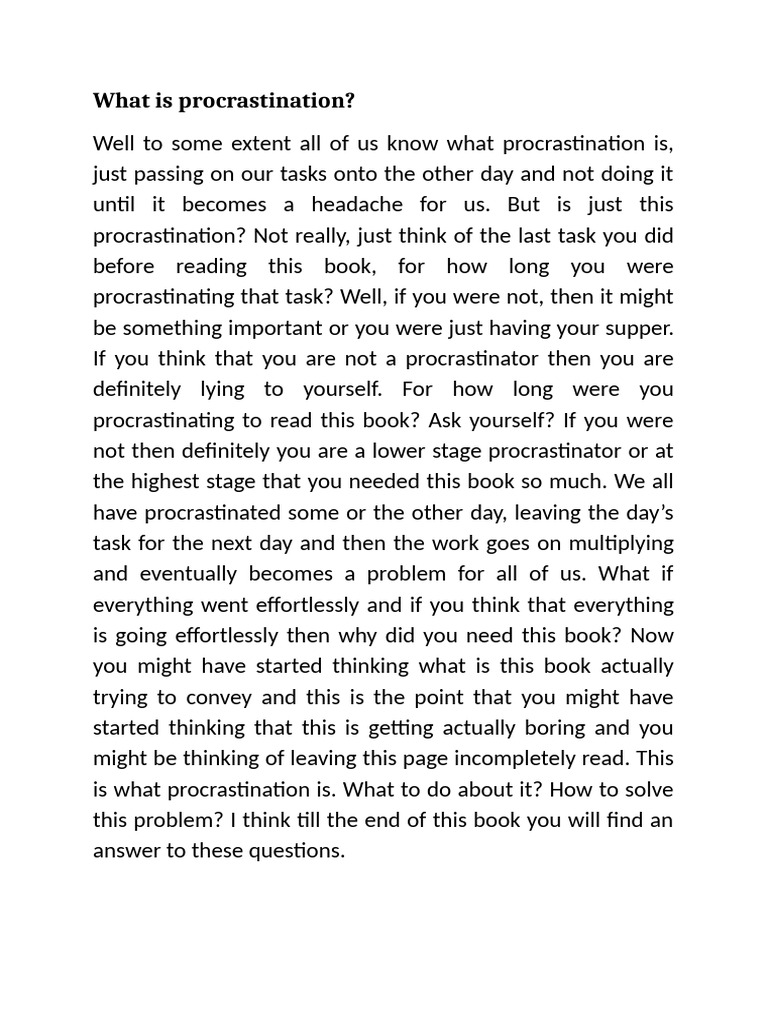 What Is Procrastination | PDF