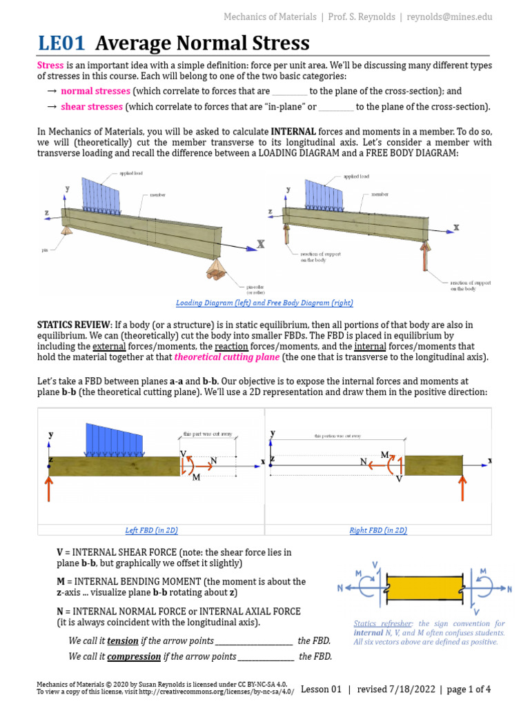 Average Normal Stress in Materials | PDF | Stress (Mechanics) | Force