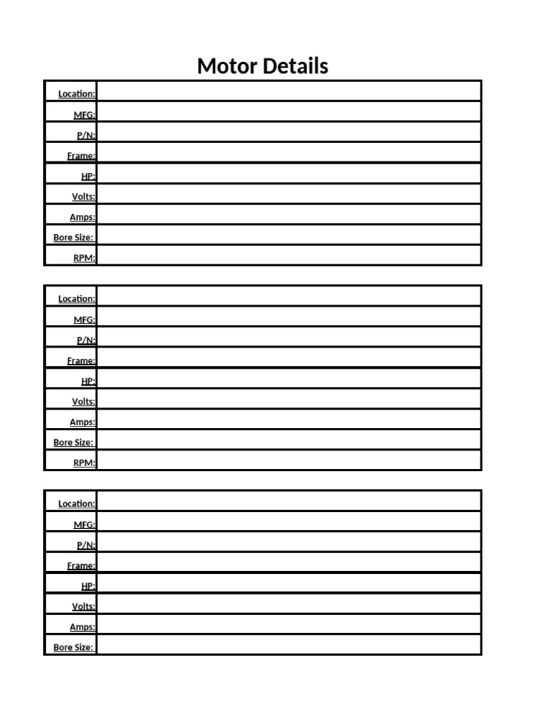 Motor Specifications Overview | PDF