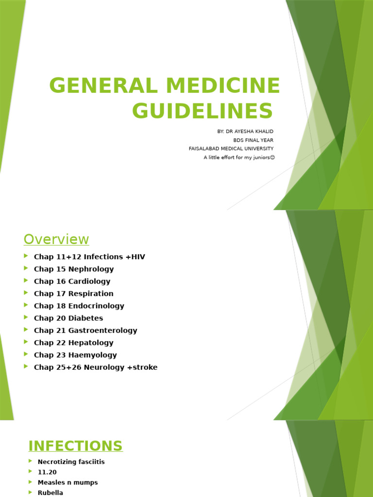 General Medicine Guidelines by Ayesha Khalid | PDF | Respiratory ...