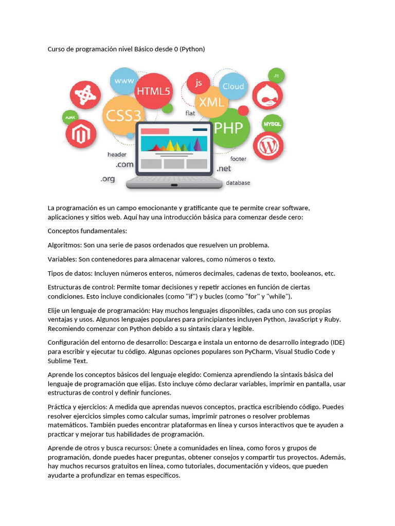 Curso Básico de Programación en Python | PDF | Lenguaje de programación ...
