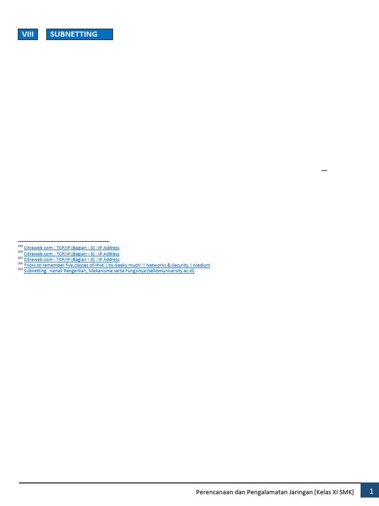 Subnetting dan Fungsi CIDR dalam Jaringan | PDF
