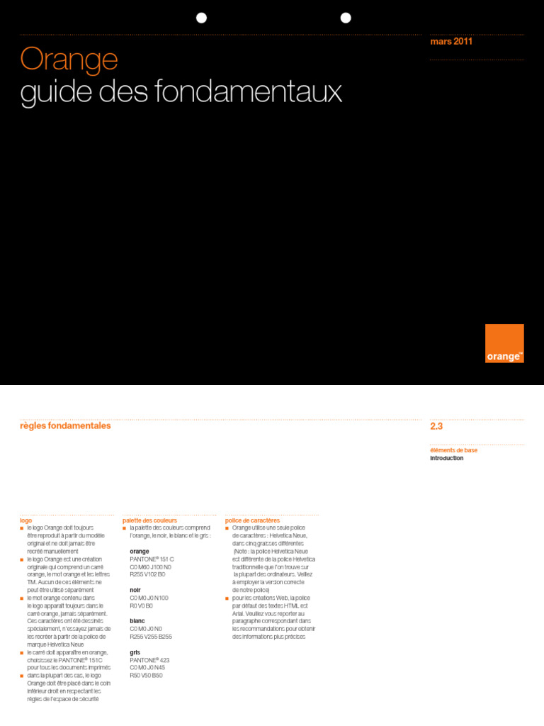 Orange Fondamentaux Marque | PDF | Logos | Couleur