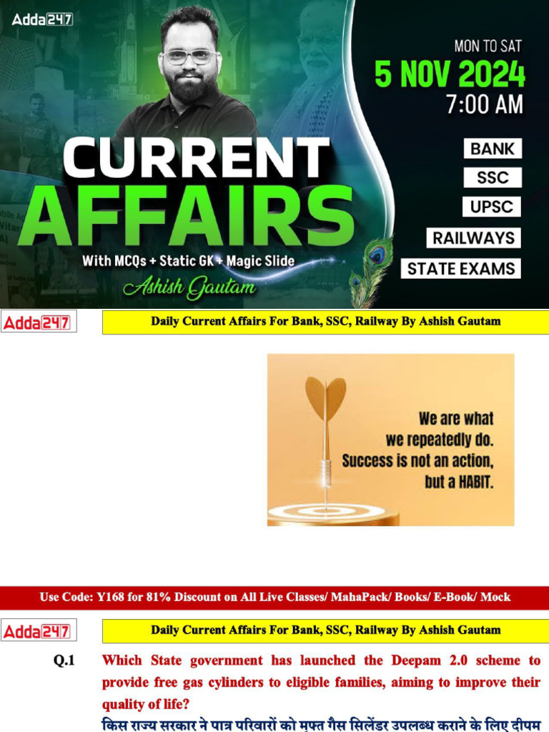 5th Nov Current Affairs 2024 Old By Ashish Gautam Sir Pdf