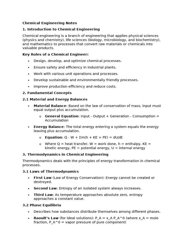 Chemical Engineering Fundamentals Guide | PDF | Chemical Reactor ...