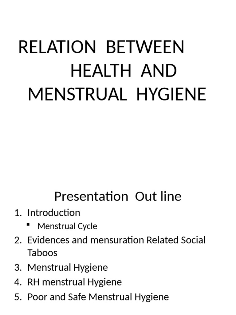 Relation Between MHM and Health | PDF | Menstruation | Menstrual Cycle