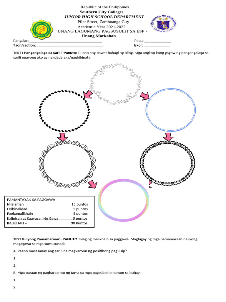 1st Part. ESP 7 1ST GRADING L | PDF